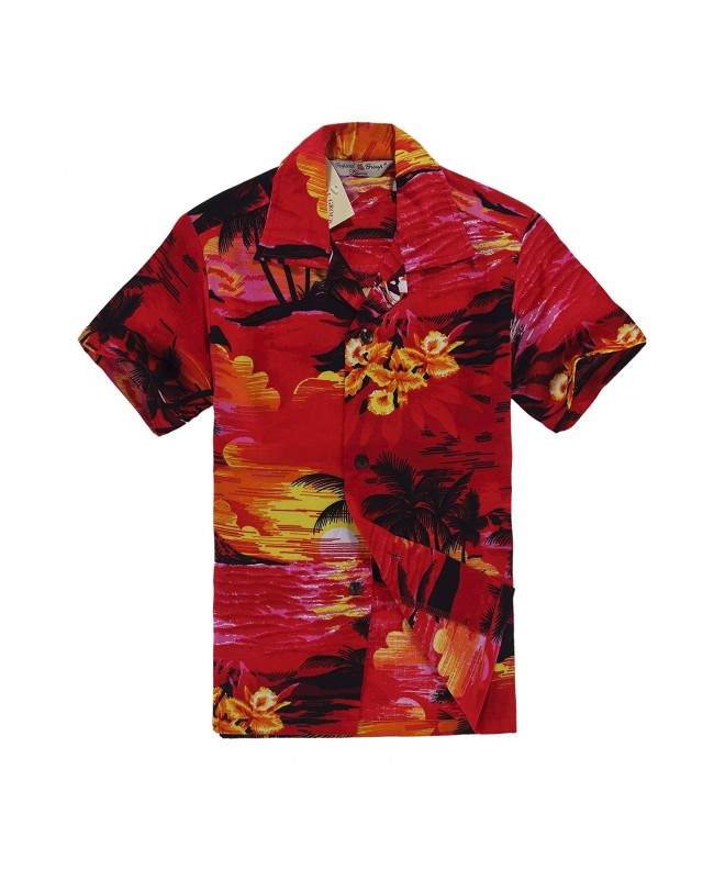 Boy Hawaiian Shirt Cabana Sunset