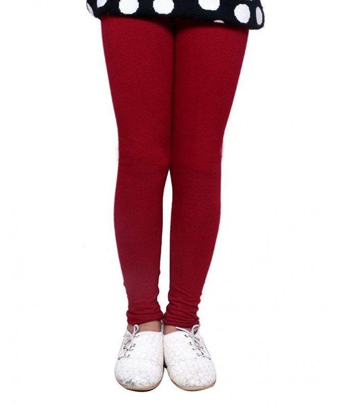 Indistar Cotton Length Colors Leggings_Maroon