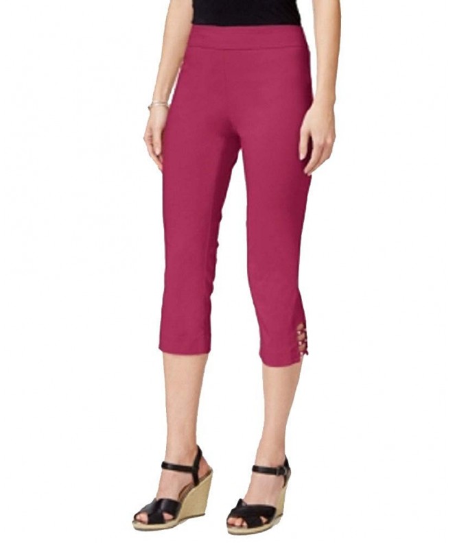 JM Collection Petite Lattice Hem Capri