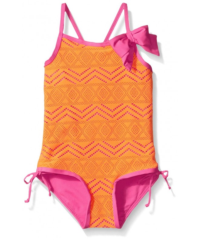 Pink Platinum Crochet Overlay Swimsuit