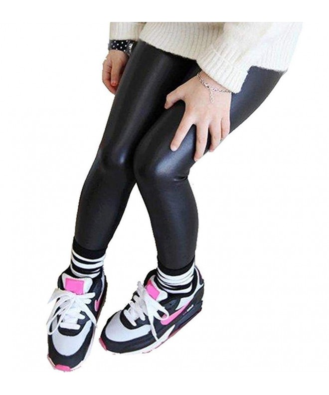 Little Stretchy Leather Leggings Trousers