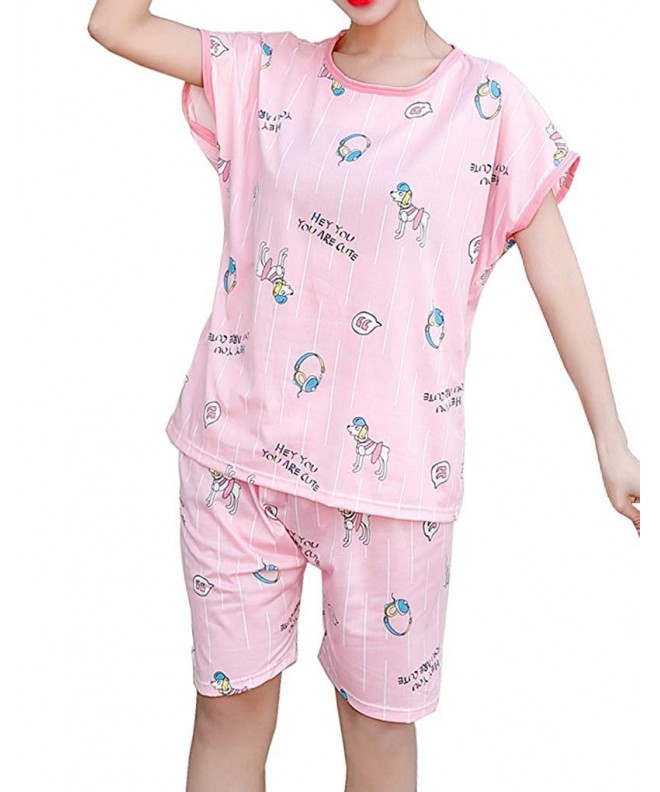 Hupohoi Summer Pajama Cartoon Sleepwear