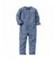 Carters Girl Chambray Jumpsuit Blue