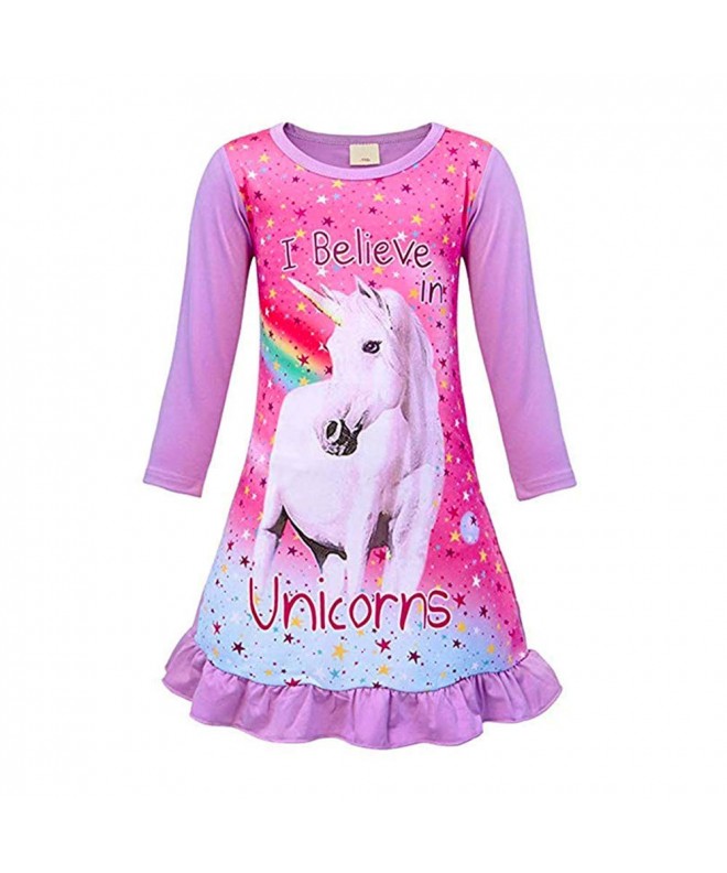 Unicorn Nightgown Rainbow Sleepwear Princess
