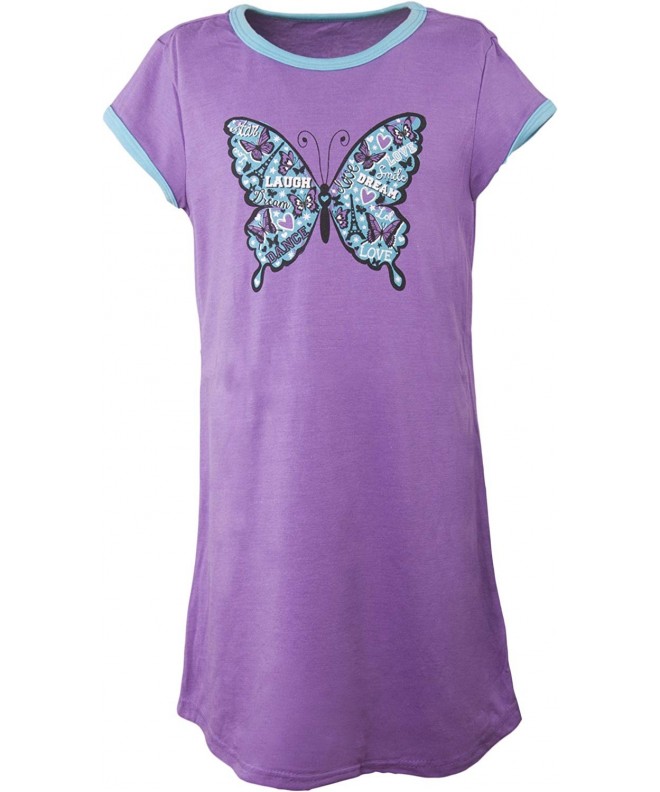 Big Girls Butterfly Short Sleeve Nightgown