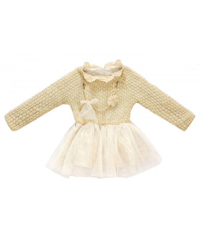 Girls Winter Warm Dresses Beige