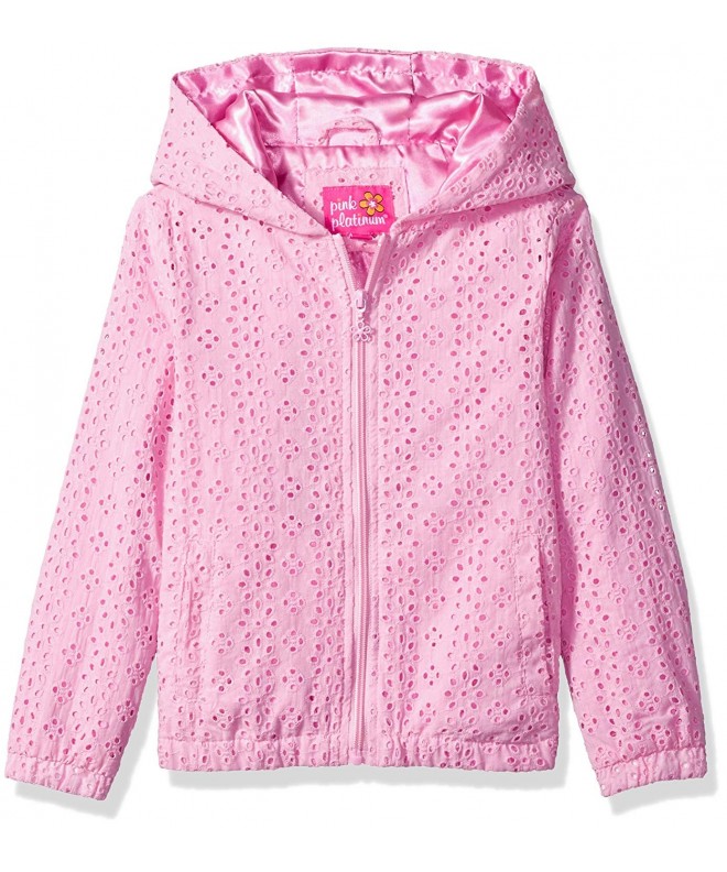 Pink Platinum Girls Embroidered Jacket