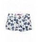 Aqua Floral Print Girls Shorts