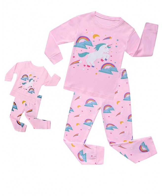 Unicorn Sleepwear Matching Toddlers Children