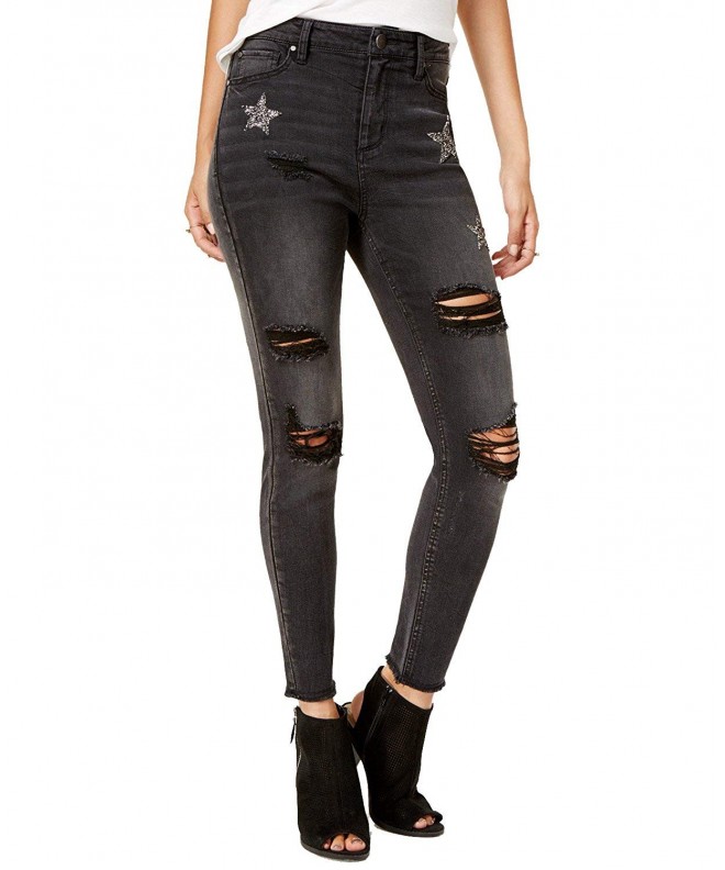Tinseltown Juniors Embellished Ripped Skinny