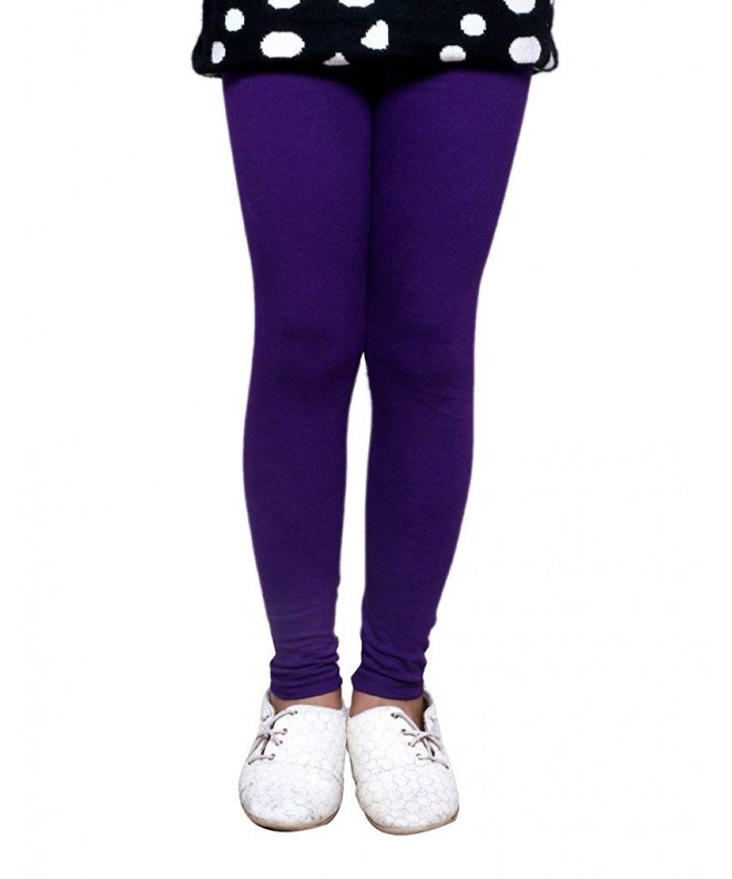Indistar Girls Super Cotton Leggings_Purple
