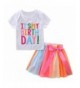 Letters T Shirt Colorful Rainbow Birthday