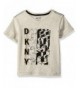 DKNY V Neck Sleeve T Shirt Graphic