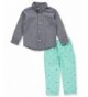Carters Months 2 Piece Chambray Printed
