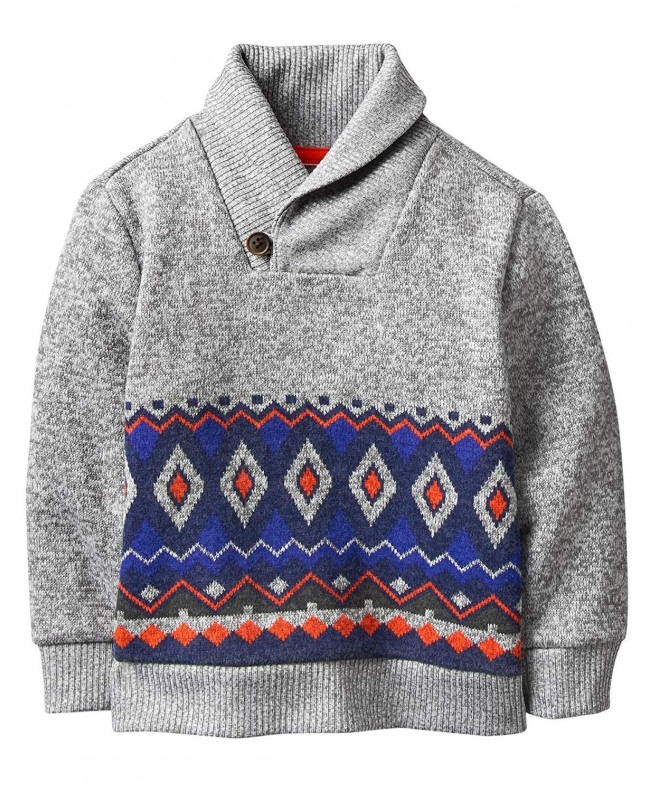 Crazy Patterned Shawl Collar Sweater