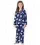 PajamaGram Girls Fleece Button Front Pajama