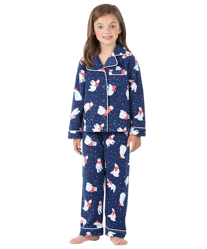 PajamaGram Girls Fleece Button Front Pajama